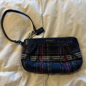 Coach Tartan Plaid Wristlet